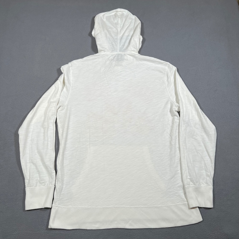 American Eagle Outfitters Hoodie Sweatshirt Mens Large White CA 77 Y2K Graphic - Picture 2 of 7